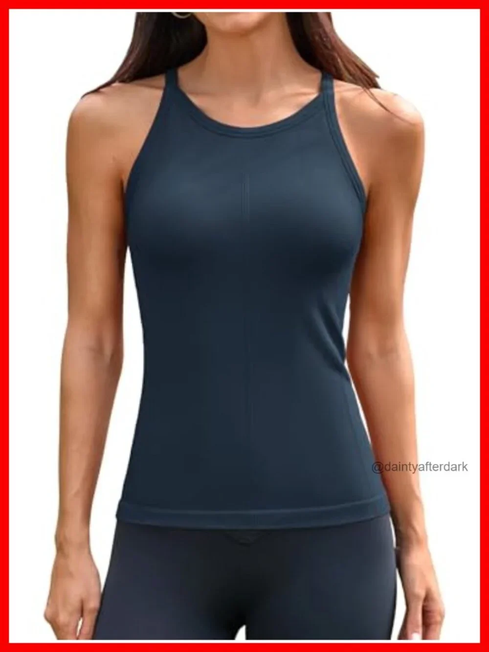 Ribbed Racerback Tank Top with Built In Bra, Seamless Nylon Spandex, Yoga Gym